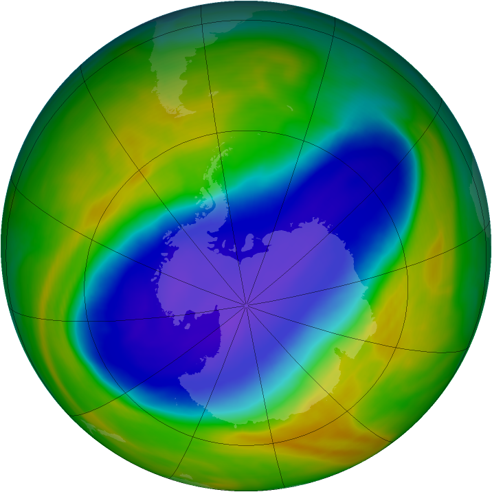 Antarctic ozone map for 23 October 2005